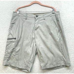 Eddie Bauer Shorts Mens 36 Gray Zipper Cargo Hiking Outdoor Utility Lightweight